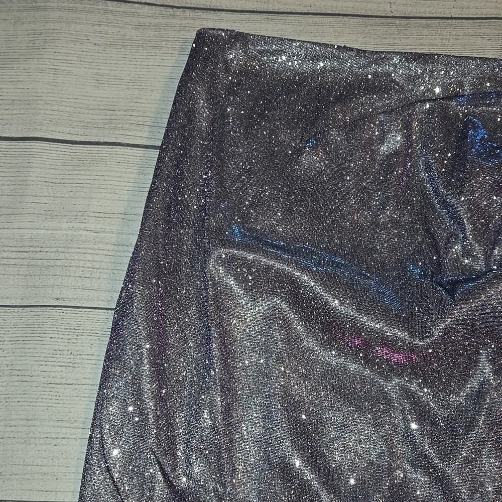 Lulus Faux Wrap Shimmer Midi Skirt Purple Sizes S and L NWT